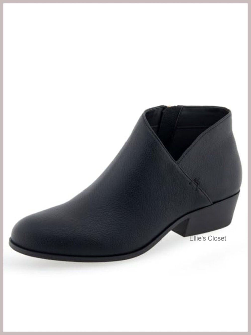 Faux Leather Ankle Booties with Ortholite Footbed and Zipper Closure
